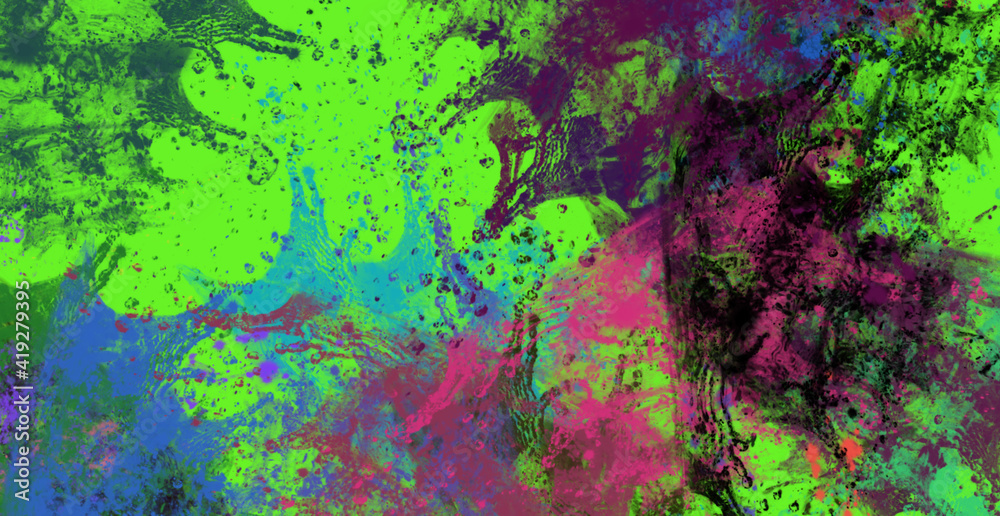 Obraz premium abstract splash water fractal watercolor watercolour color acrylic drawing colorful grunge image illustration paint background bg texture wallpaper art frame sample board blank material