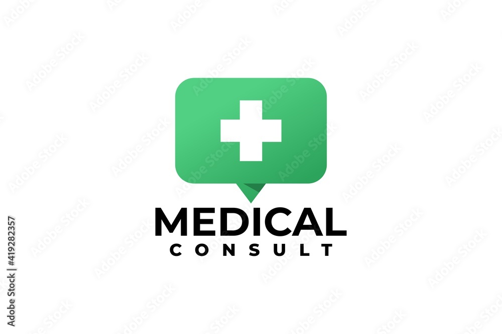 medical chat shape. unique logo for medical consulting apps or website. medical chat shape. unique logo for medical consulting apps or website.