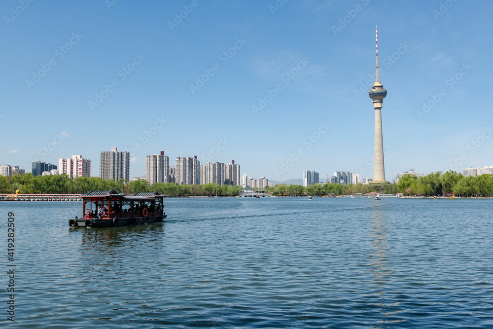 lake Yuyuantan and CCTV tower