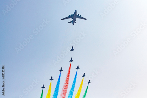 air show in parade in china national day