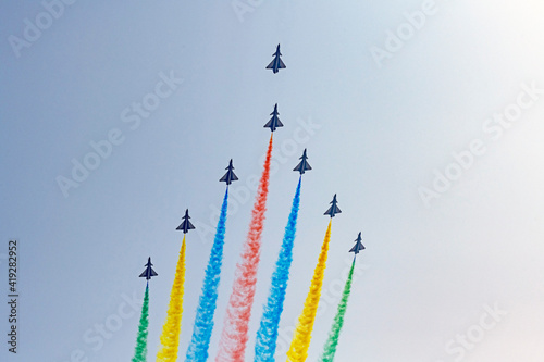 air show in parade in china national day