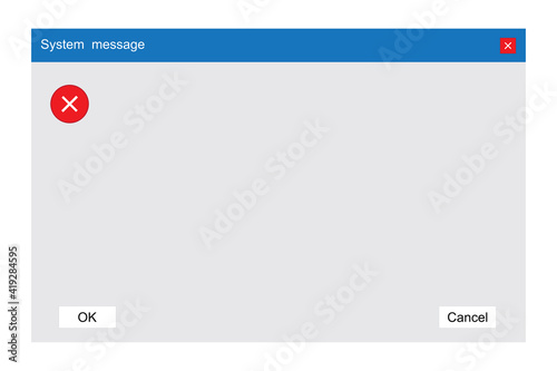 Computer technology. Flat error window for web design. Vector data. Stock image. EPS 10.