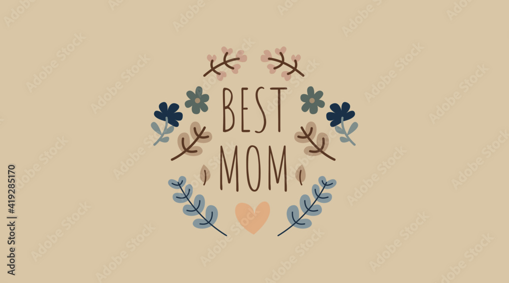 Vintage hand drawn mother's day label collection vector.