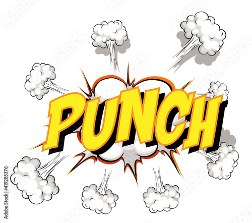 Comic speech bubble with punch text