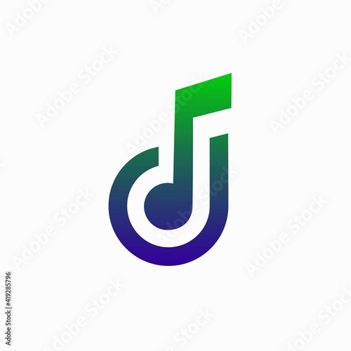 dj logo design, music note icon
