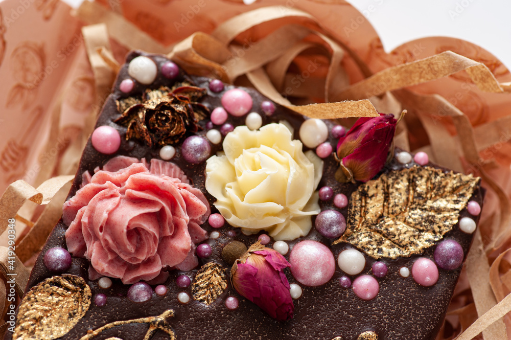 handmade chocolates in a gift box handmade chocolates in a gift box