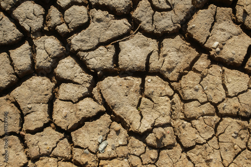 Cracks in the ground. Earth in a hot summer.