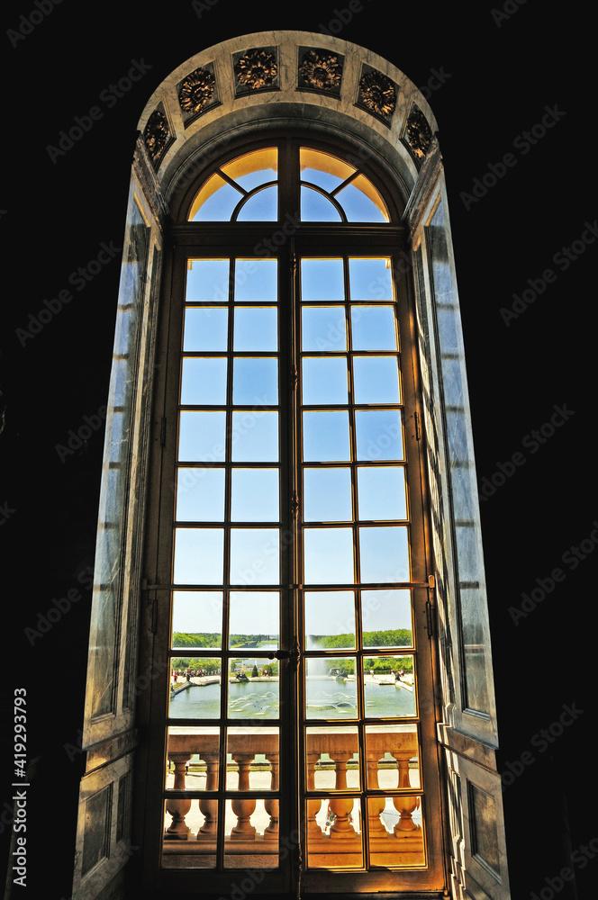 big window in classic building