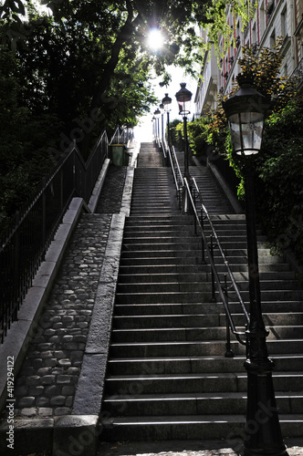 Fototapeta Naklejka Na Ścianę i Meble -  street ladder in montmartre Paris