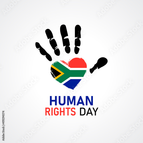 Human Rights Day. Africa national flag love 