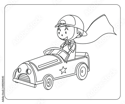 Coloring Page Outline Of cartoon transport. Coloring book for kids.