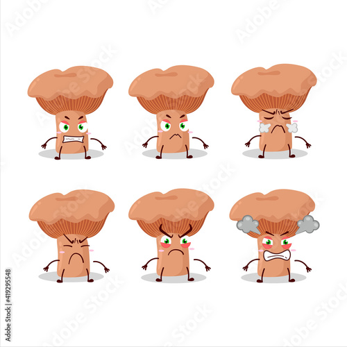 Niscalo cartoon character with various angry expressions