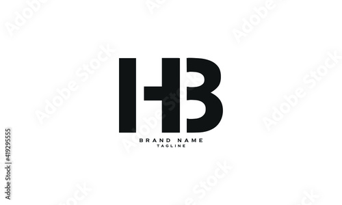 HB, BH, H3, Abstract initial monogram letter alphabet logo design