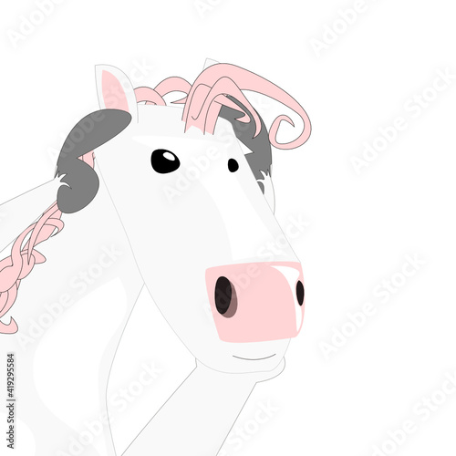 Pferd hällt sich die Ohren zu.