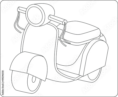 motorcycle coloring book Transport to educate kids. Learn colors pages