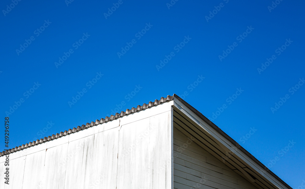 roof of a building with sky
