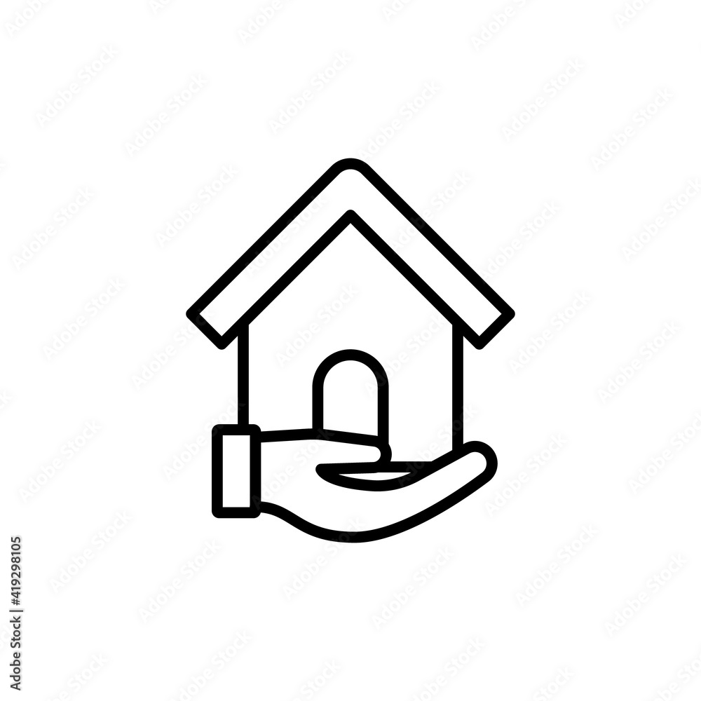 Home with Hand Logo icon vector design illustration. Home with Hand Logo icon design concept for Home, Real Estate, Building, Apartment, construction and architecture business. Home with Hand Logo icon vector design illustration. Home with Hand Logo icon design concept for Home, Real Estate, Building, Apartment, construction and architecture business.