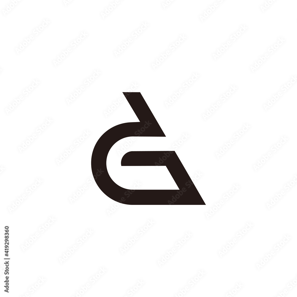 abstract letter dg simple line art geometric logo vector abstract letter dg simple line art geometric logo vector