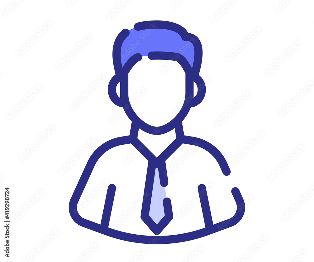 businessman employee worker single isolated icon with dash or dashed line style businessman employee worker single isolated icon with dash or dashed line style