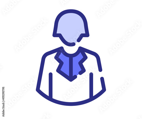 woman user profile single isolated icon with dash or dashed line style