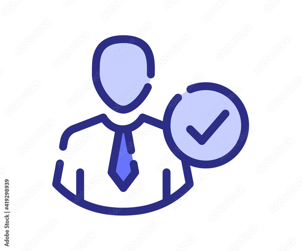 check profile user single isolated icon with dash or dashed line style check profile user single isolated icon with dash or dashed line style