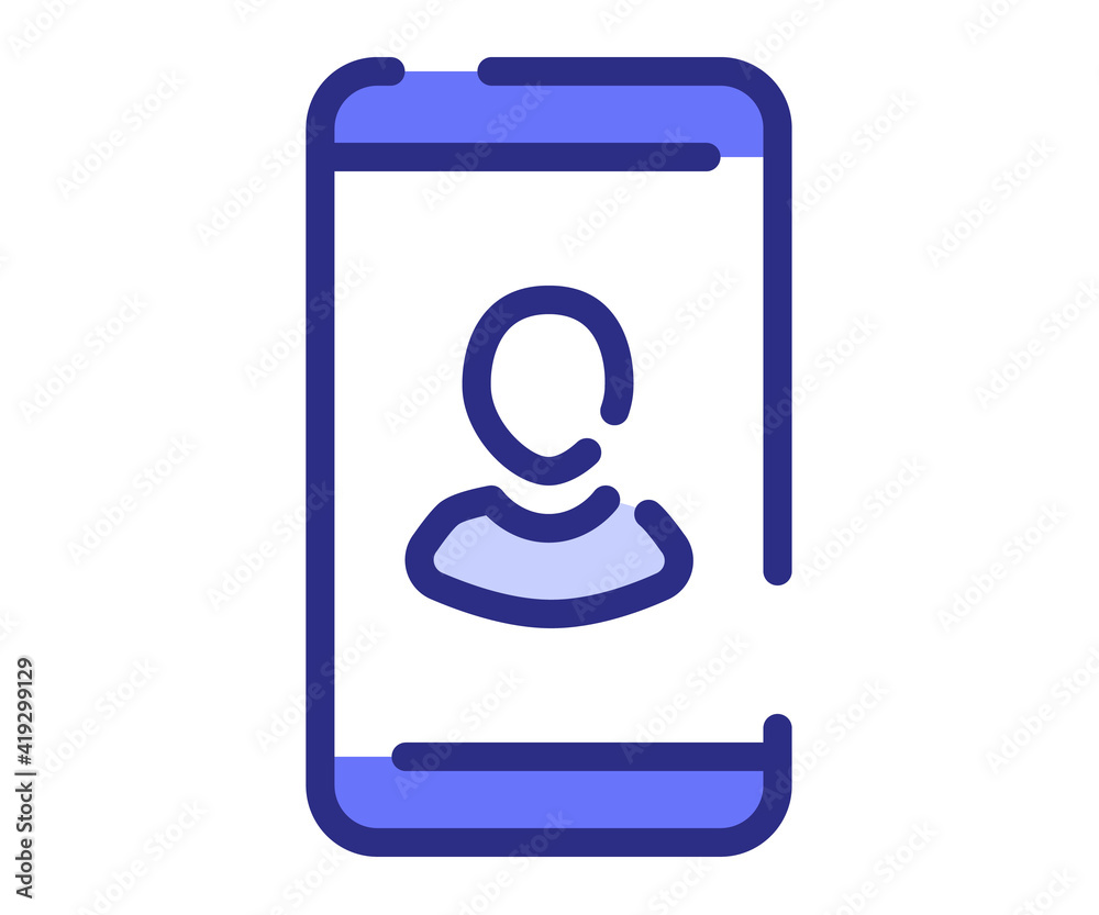user mobile profile single isolated icon with dash or dashed line style user mobile profile single isolated icon with dash or dashed line style