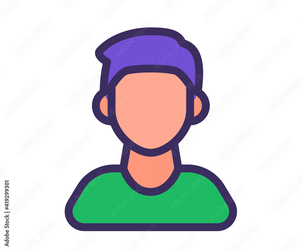 person man user single isolated icon with filled line style