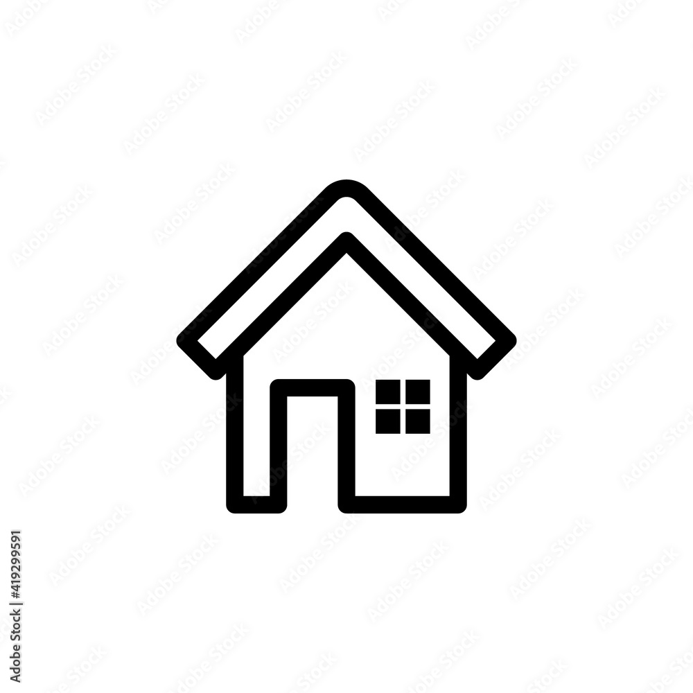 Home Icon Logo Vector design illustration. Simple House logo icon vector in flat design illustration template. Trendy Home vector icon flat design for website, symbol, logo, icon, sign, app, UI.