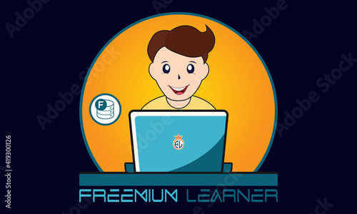 Preemum learner logo, icon, symbol vector illustration.