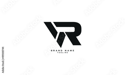 VR, RV, Abstract initial monogram letter alphabet logo design