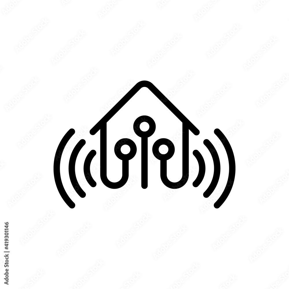 Smart Home Connection Icon Logo Vector design illustration. Smart home logo icon with wireless connection concept. Trendy Smart House vector icon flat design for website, symbol, logo, sign, app, UI Smart Home Connection Icon Logo Vector design illustration. Smart home logo icon with wireless connection concept. Trendy Smart House vector icon flat design for website, symbol, logo, sign, app, UI