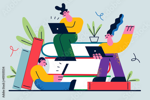 Online business education and learning concept