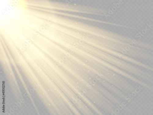 Vector transparent sunlight special lens flash light effect.front sun lens flash. Vector blur in the light of radiance. Element of decor.