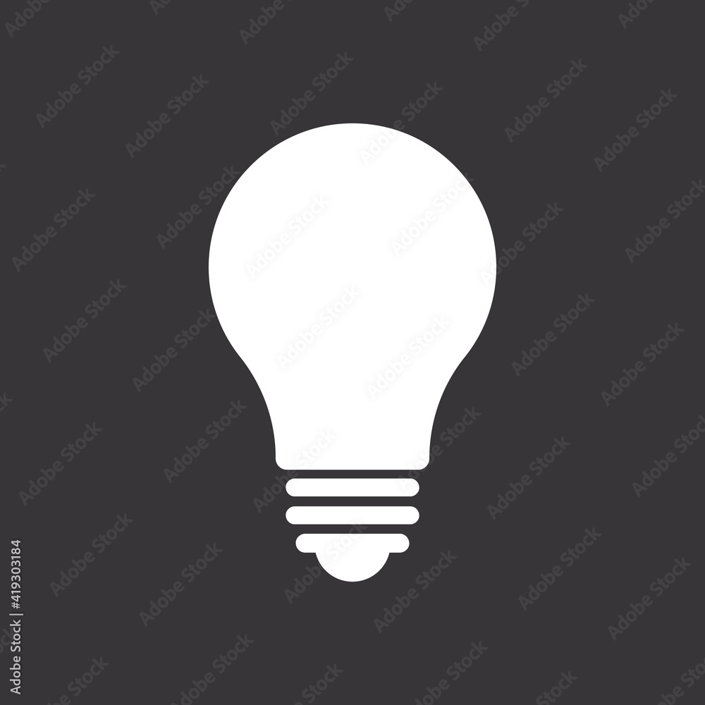 Light bulb icon on grey background Light bulb icon on grey background