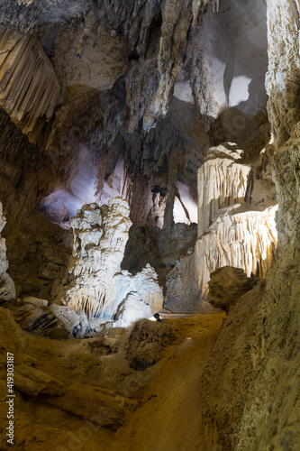 Picture of illuminated Grotte des Demoiselles in France, nature