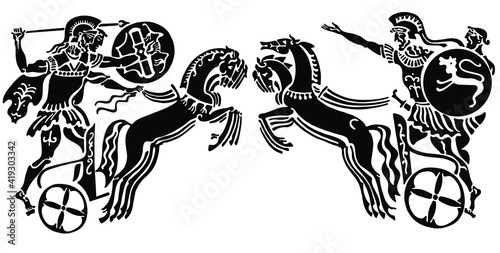 Background in the Greek style.