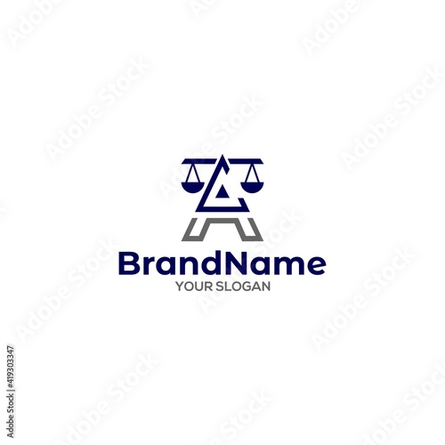 AC Scale Justice Logo Design Vector