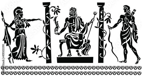 Background in the Greek style.