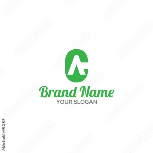 Green CA Logo Design Vector