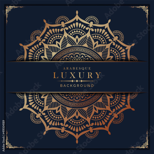 Luxury mandala background with golden arabesque pattern arabic islamic east style