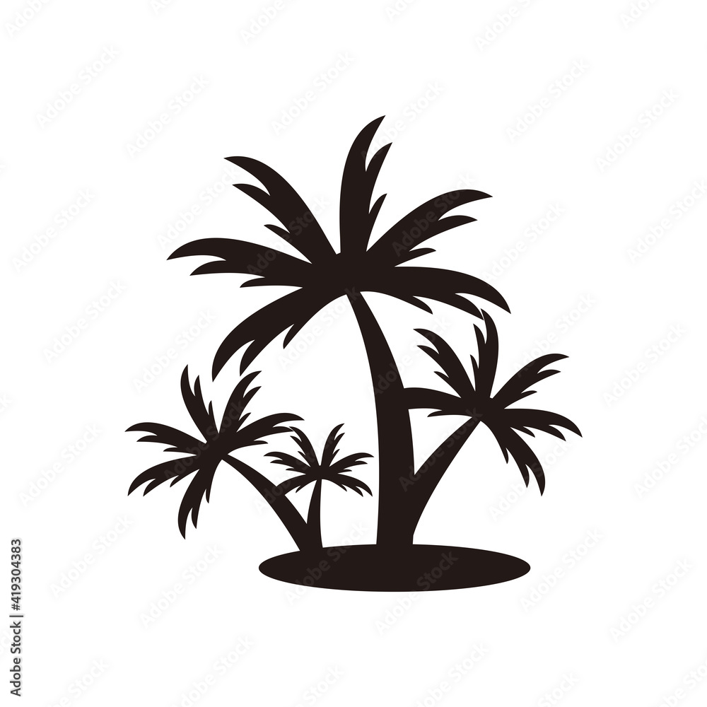 Obraz premium Palm tree icon vector illustration sign