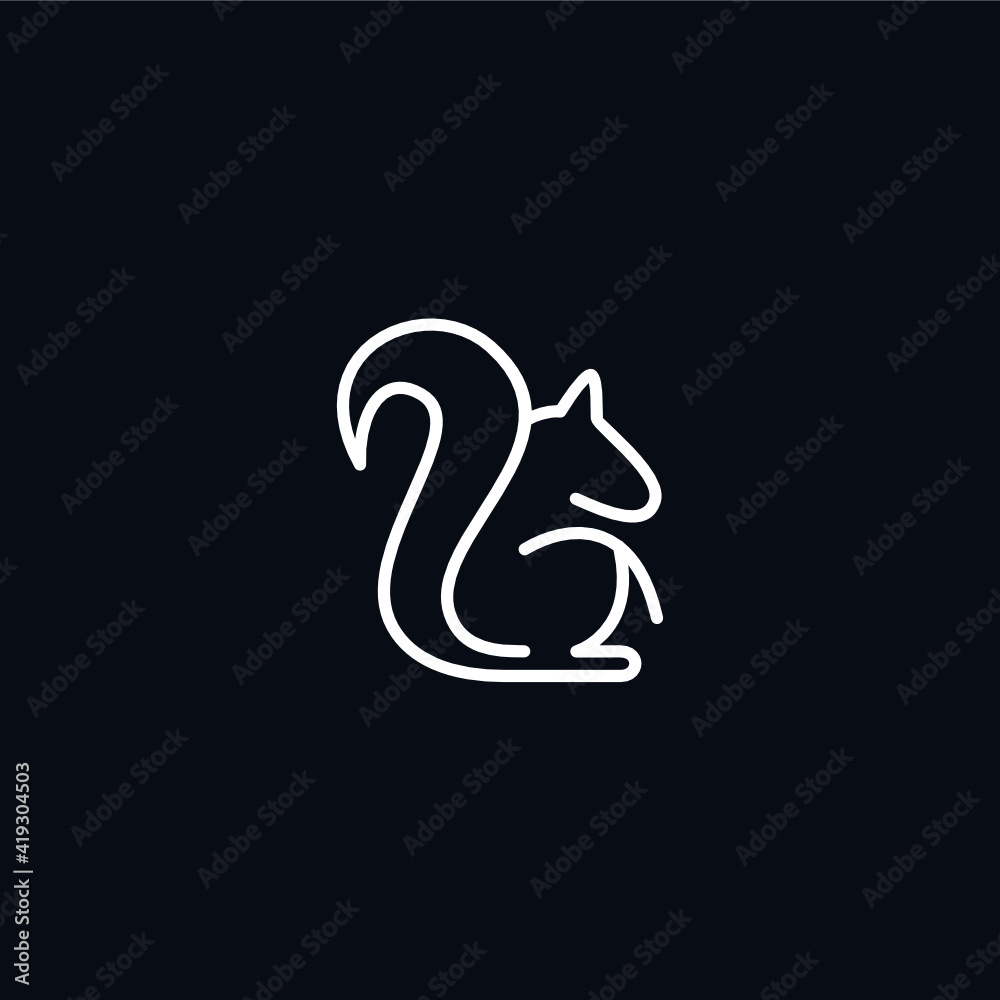 Simple line Squirrel logo design Simple line Squirrel logo design