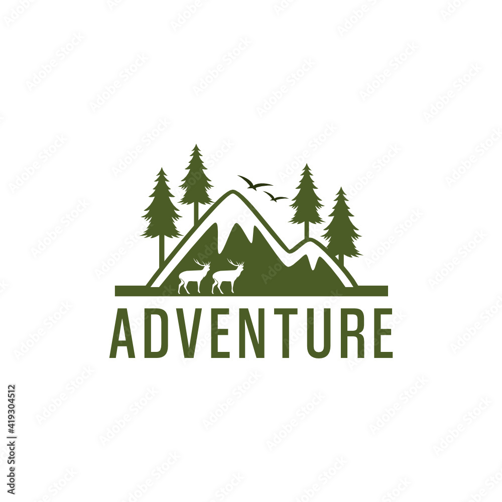 Wildlife dventure park logo design ilustration