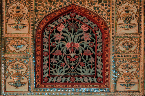 Antique design in Amer Fort  Rajasthan