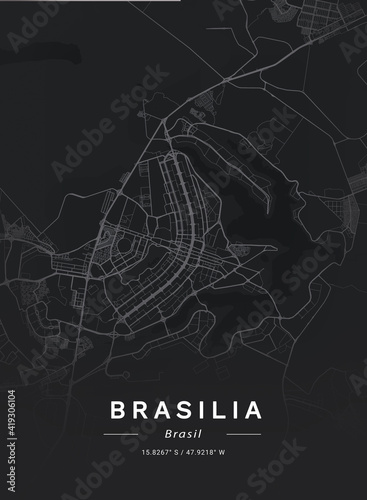 Map of Brasilia, Brasil photo