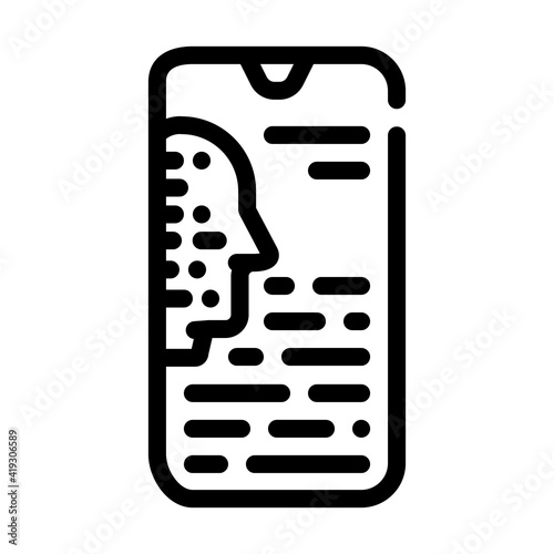 mobile bot line icon vector illustration line