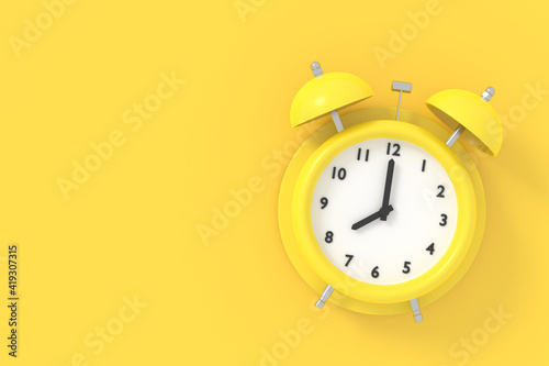 Abstract background of alarm clock. 3D rendering.