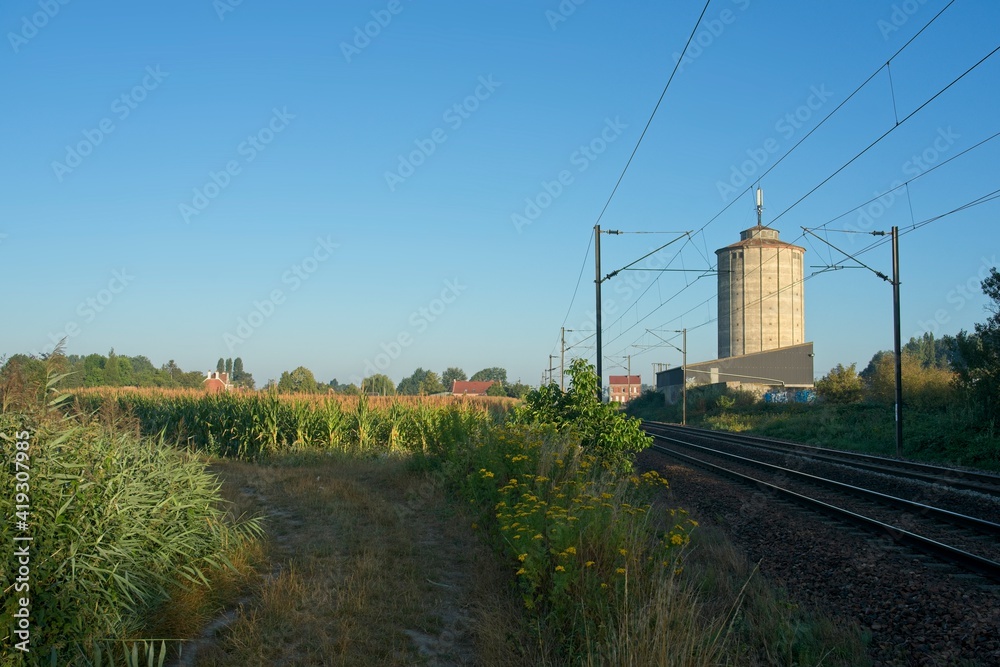 Landas France - 4 August 2020 - Grain elevator in Landas France