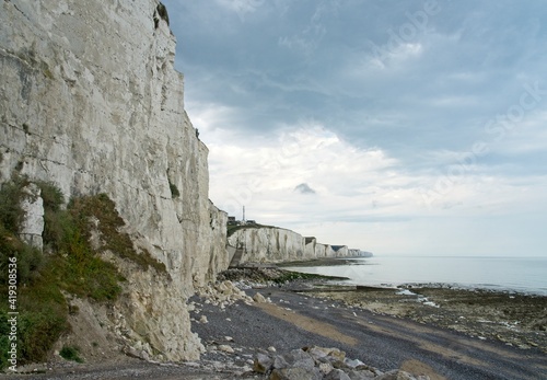 Ault France - 13 August 2020 -White cliffs at Atlantic coast in Ault France photo