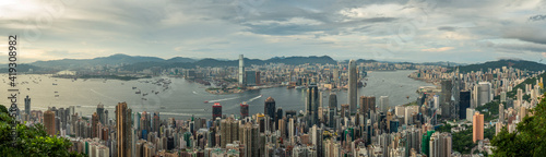 Victoria Harbor view from the Peak at day  Hong Kong